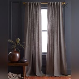 NWOT! Quince 100% Cotton Grey Slub Filtering Curtains, 48" × 96"- 2 Panels